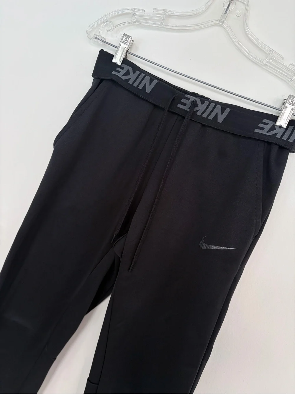 Nike Black Dri-FIT Standard Fit Pants with Grey Logo